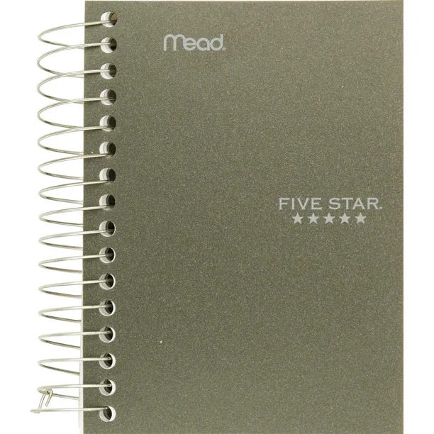 Five Star Spiral Notebook, Fat Lil' Pocket Notebook, College Ruled Paper, 200 Sheets, 5-1/2" x 3-1/2", Color Selected For You, 1 Count (45388)