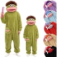 thumbnail image 6 of Big Mouth Monster Onesie, Funny Frog Hoodie, Cozy Flannel Pajamas with Giant Comb,Home Loungewear, 6 of 12