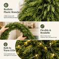 thumbnail image 4 of Christmas Norfolk Garland with LED Light Fork Norfolk Natural Garland Artificial Garland for Christmas Table Fireplace Wall Home Decoration, White, Easy to Arrange Design for Indoor Displays, 4 of 16