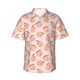 thumbnail image 1 of Fotbe Peach With Leaves Camisa Hawaiana para Hombre Unisex – Camisa Casual de Verano con Botones de Manga Corta de Algodón y Lino,Small, 1 of 7