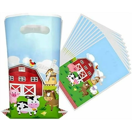 30pc Farm Animal Birthday Gift Bags, Farmhouse Themed Party Decorations