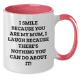 thumbnail image 2 of Funny Mum Two Tone Coffee Mug, Gifts from Family, Gifts for Mum, I Smile Because You Are My Mum, Unique Father's Day Unique Gifts, 2 of 4