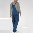 thumbnail image 3 of Hvyesh Overalls for Men Loose Fit Denim Overalls Adjustable Strap Jean Jumpsuit Bib Romper Spring Summer Casual Work Outfits, 3 of 7