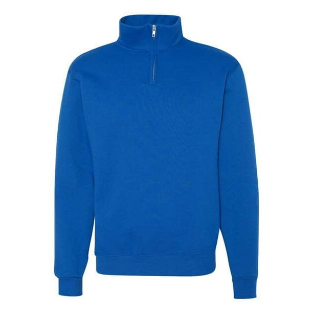 Sudadera con cuello de cadete Jerzees NuBlend y cremallera de 1/4 para hombre azul marino XL 995MR