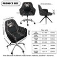 thumbnail image 7 of Xixirimido Leather-like Dog Paw Pattern Office Chair Covers Computer Stretch Accent Dining Chair Covers Swivel Desk Chair Armrest Slipcover for Mid-Back Rotating Chairs, 7 of 7