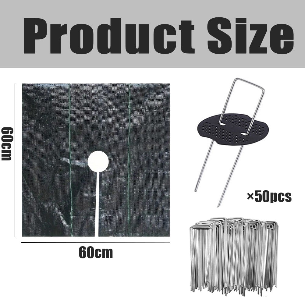 10pcs Garden Protection Mats Grass Control Tree Disc Mulch Mat with Ground Pegs