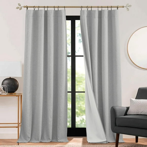 Cortinas RYB HOME 3 en 1, insonorizadas, opacas, aislantes, de lino