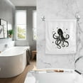 thumbnail image 4 of Ryvnso Octopus Hand Towels for Bathroom Cotton Face Towel Decorative 15.5x29.5 inch, 4 of 7