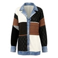 thumbnail image 4 of Unir Womens Cardigan Sweaters For Women Denim Lapel Patchwork Mixed‑Knit Button‑Down Mid‑Length Loose Sweater Blazer 1‑Pack S‑XXL Plus Size Friendly, 4 of 4