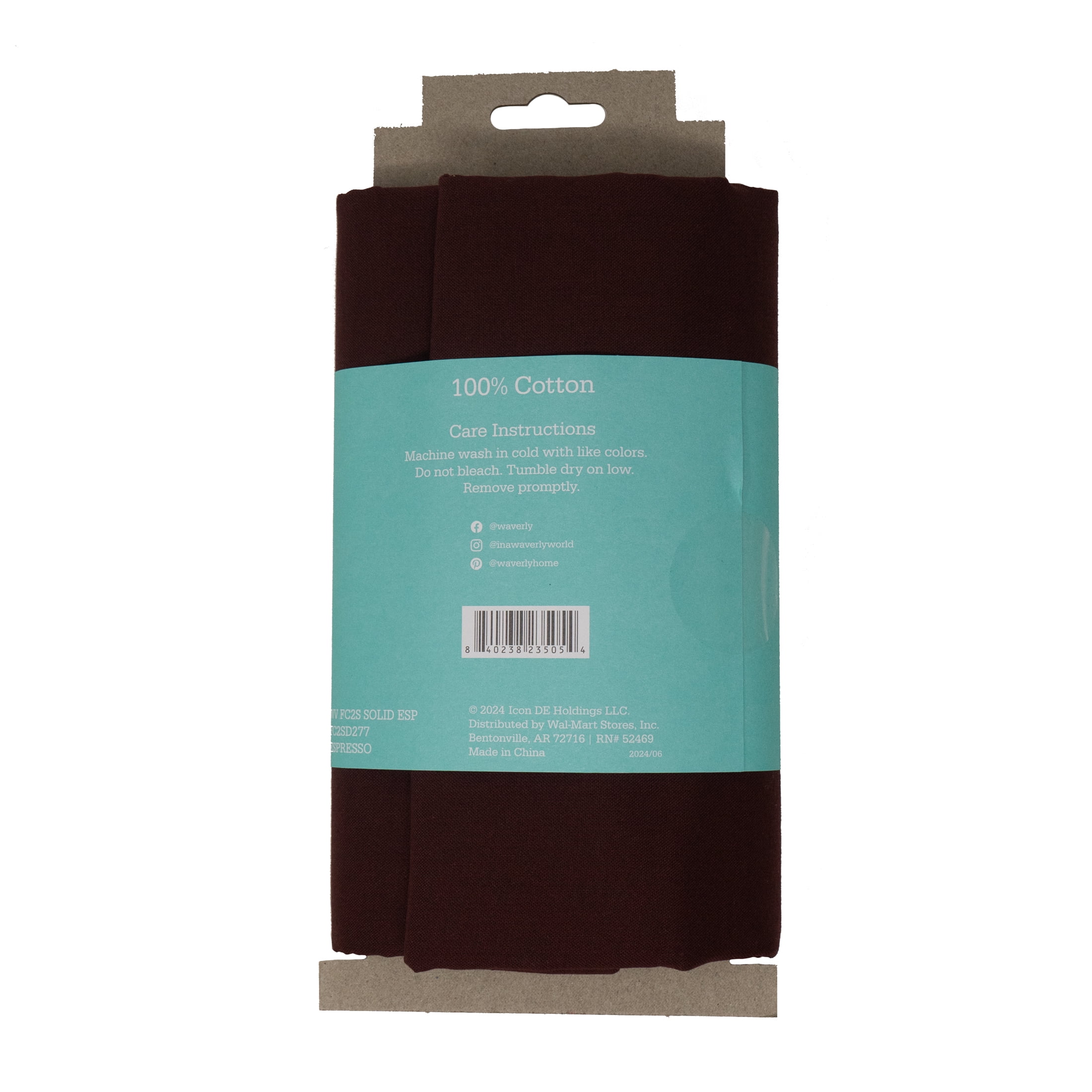 Waverly Inspirations 2 Yard Cut 100% Cotton Solids Fabric, Espresso, 44" Wide for Quilting & Sewing