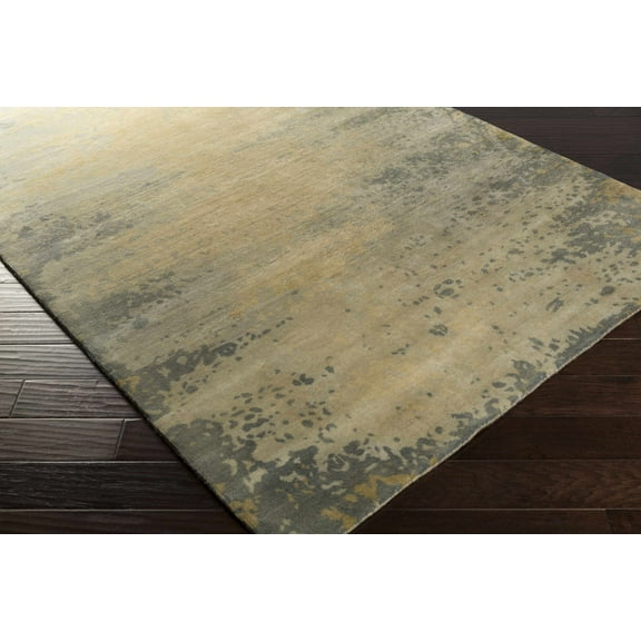 Hauteloom Dott Wool Living Room, Bedroom Area Rug - Contemporary - Taupe, Medium Gray, Peach - 2' x 3'