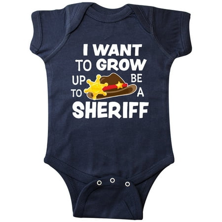 

Inktastic I Want To Grow up To Be A Sheriff Gift Baby Boy or Baby Girl Bodysuit
