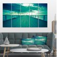 thumbnail image 1 of Blue Seascape With Wooden Pier - Bridge Canvas Art Print, 1 of 3