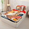 thumbnail image 2 of Homewish Cute Corgi Dog Zipper Full Size Comforter Sets with Fitted Sheet and 2 Pillowcases,Japanese Style Zipper Bedding Set,Cream,Reversible,4pcs, 2 of 8