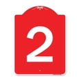 thumbnail image 1 of SignMission A-DES-RW-1824-22897 Panneau de la Série Designer 18 x 24 Po - Panneau avec Numéro 2, Rouge & Blanc, 1 of 1