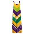 thumbnail image 4 of Fgvctg Mardi Gras Dressy Jumpsuits for Women Wide Leg Pant Carnival Party Spaghetti Straps Fashion Mask Graphic Jumpsuit Sleeveless Bib Overalls Sprimg Romper Clothing With Pockets Saffron L, 4 of 5