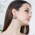 thumbnail image 3 of Multicolor CZ Flower Half Round Earrings Necklace Set Fashion 925 Silver Jewelry, 3 of 8