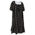 thumbnail image 5 of Plus Size Nightgowns For Women,Short Sleeves Comfy Ladies Nightdress Lightweight Floral Housecoat, 5 of 9