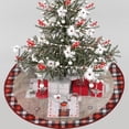 thumbnail image 3 of Alfombra de franela para árbol de Navidad, tapete estampado de Papá Noel, muñeco de nieve, adornos para árbol de Navidad, fiesta de año nuevo, decoración del hogar, 3 of 4