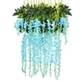 thumbnail image 1 of 3.6 Feet Artificial flower Silk Wisteria Vine Rattan Fake Wisteria Garland Hanging Flowers for Home Garden Party Wall Wedding Decor,6 Pieces (Blue), 1 of 4