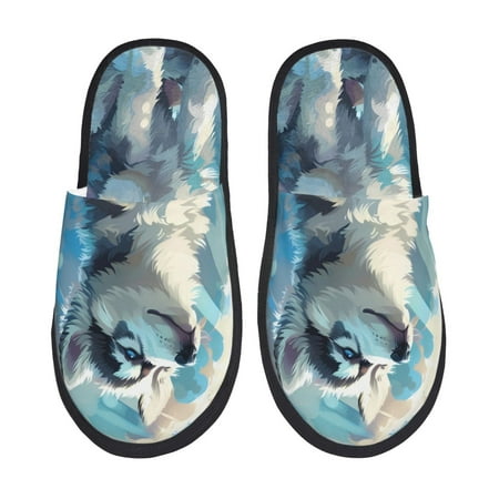 

Adobk Cloud Sunshine Puppy Print Slippers Indoor Outdoor Retro Slippers House Soft Fluffy Slides Cushion Furry Slippers-Medium