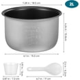 thumbnail image 6 of Zgui Rice Cooker Liner 1.5QT/5 Cups Capacity Aroma Rice Cooker Inner Pot Replacement Rice Cooker Power Cooker Inner Aroma Rice Cooker Cup Replacement Power Pressure Cooker Inner Pot A605, 6 of 7