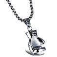 thumbnail image 1 of Pendentif Chaîne Gant de Boxe Punk en Acier Inoxydable pour Hommes et Femmes, Argent (Hommes), 1 of 5