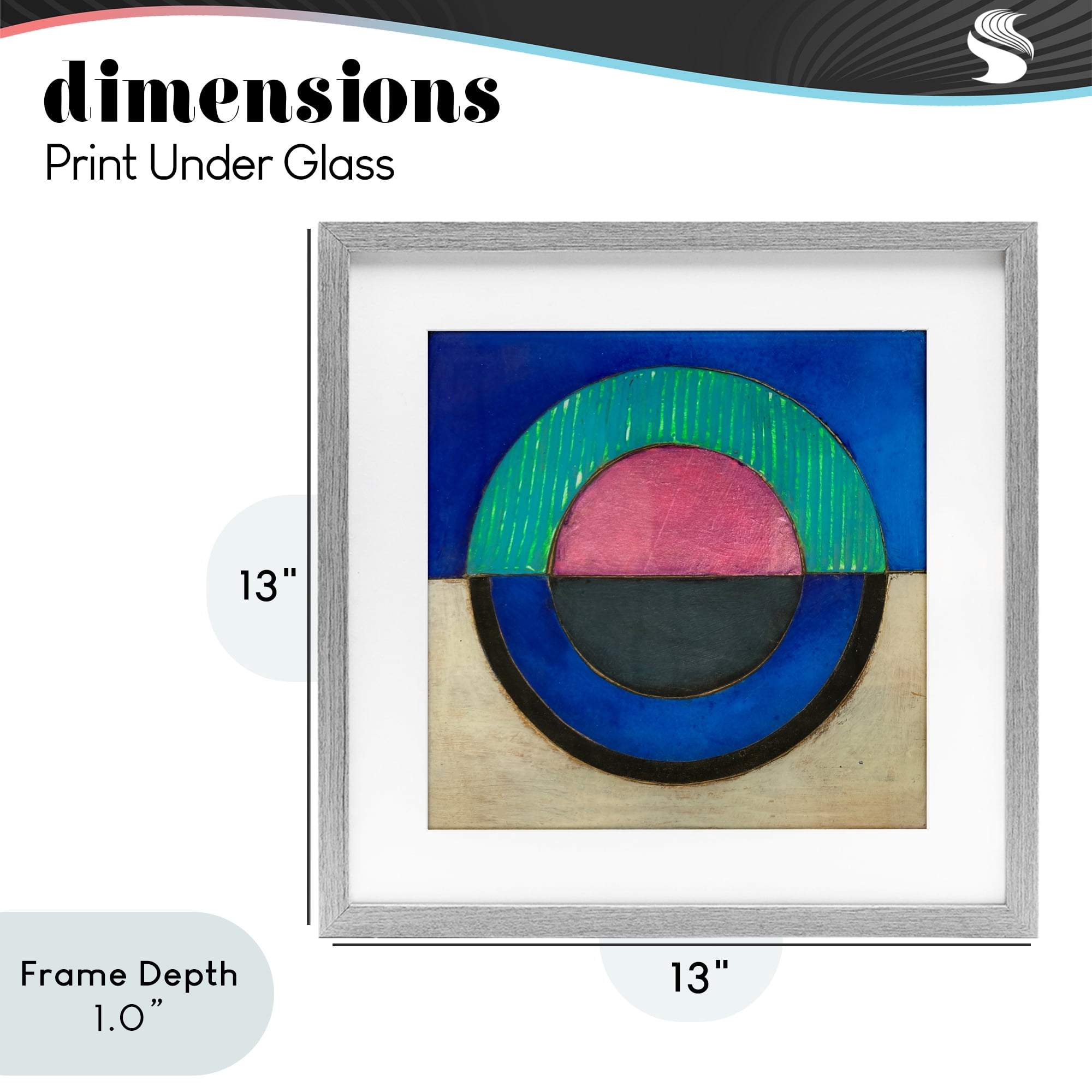 Stupell Industries Blue Toned Distressed Circle Gray Framed Print Under Glass, design by Matthew Finger