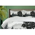 thumbnail image 4 of Ambesonne Scenery Duvet Cover Sets, Trees Birds Cloudy Sky, 2-Queen, Black and Grey, 4 of 6