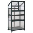 thumbnail image 5 of 62inch Wooden Greenhouse, Portable Cold Frame with Wheels and Adjustable Shelves for Indoor Outdoor Patio Balcony Garden , 31.5" Lx22.4 Wx62 H, Green, 5 of 8