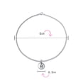 thumbnail image 4 of Petite Cheville Minimaliste ABC Ronde avec Lettres R Initiale pour Adolescentes et Femmes.925 Argent Sterling 10 Pouces, 4 of 4