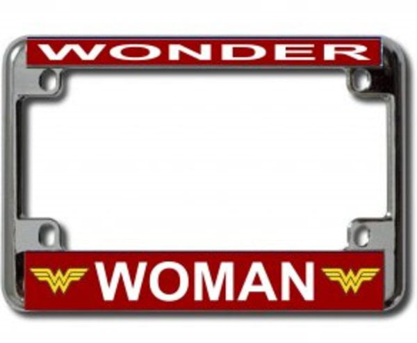 Wonder Woman  Aluminum silver on Carbon Fiber Look License Plate Tag New 