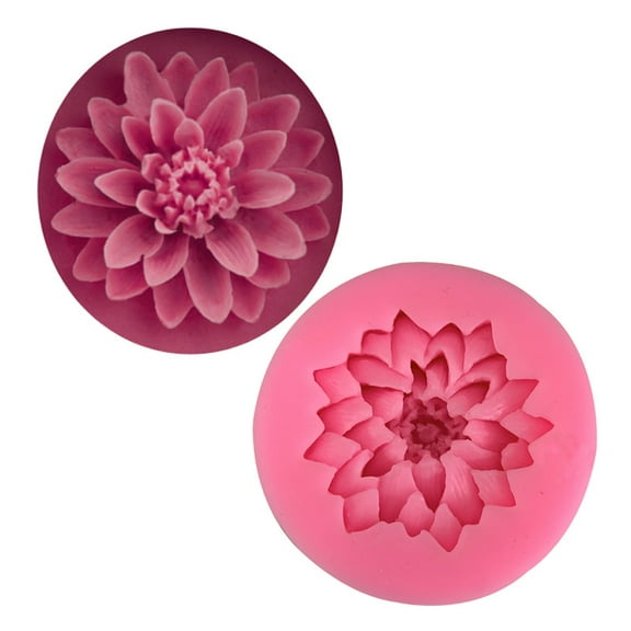 DIY 3D Water Lily Silicone Molds Flower Shape Fondant Molds Resin Casting Molds for Chocolate Candy UV Resin Epoxy Resin Craft Making Random Color 57x18mm
