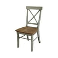 thumbnail image 3 of 36" Round Solid Wood Extension Dining Table With 2 Cross Back Chairs in Distressed Hickory/Stone by International Concepts, 3 of 6