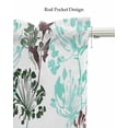 thumbnail image 5 of Teal Brown Flowers Linen Curtain Valance for Bedroom/Bathroom/Kitchen/Office/Living/Dining Room Window,Watercolor Spring Floral Botanical Rod Pocket Topper Decorative Cafe Drapes Panel 54"x18", 5 of 6