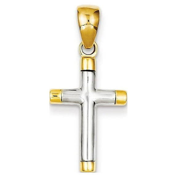 14k Two-tone Gold Cross Pendant