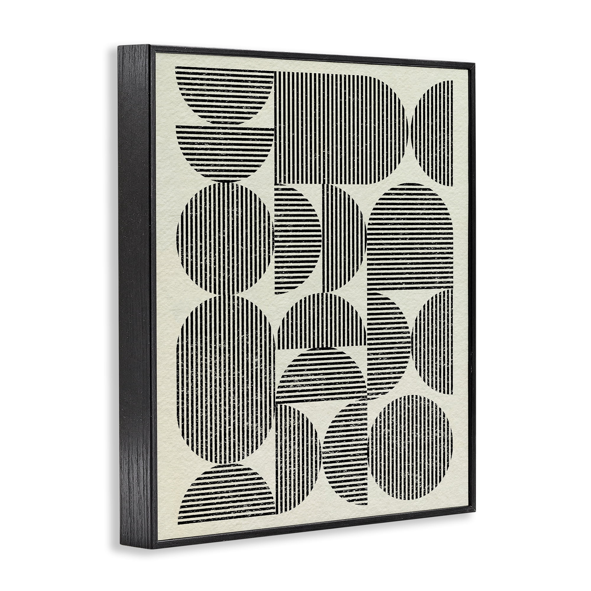 Stupell Industries Striped Arches Pattern Abstract Painting Black Framed Art Print Wall Art, 24 x 30
