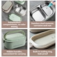 thumbnail image 2 of NATPLUS Electric Heated Lunch Box, 304 Stainless Steel No-Water Food Warmer with Carry Handle, Portable Self-Heating Meal Container for Office and School, Heated Lunch Box, 2 of 6