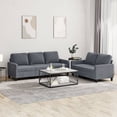 thumbnail image 3 of vidaXL 2 Piece Sofa Set with Cushions Dark Gray Velvet, 3 of 7