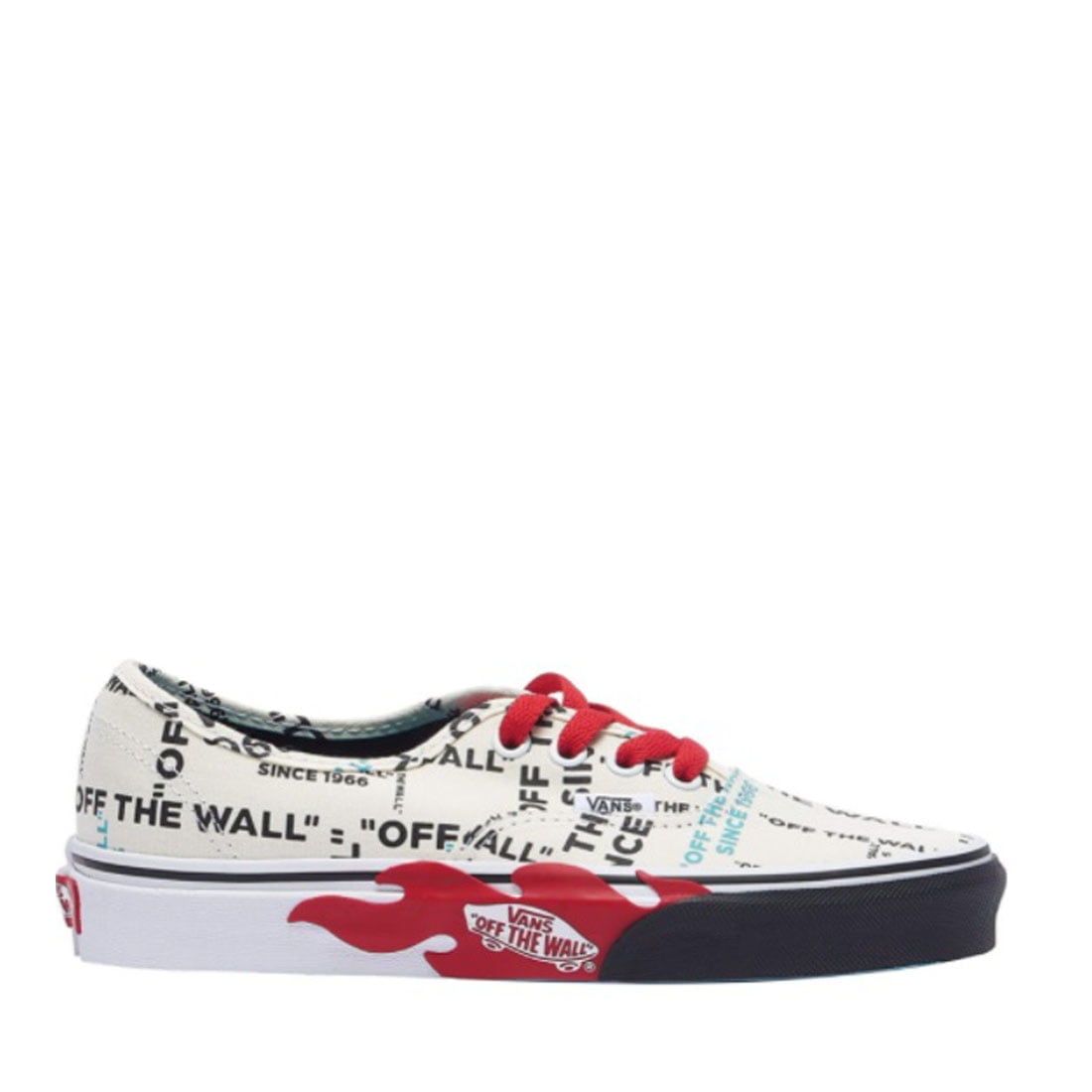 Vans Authentic Off The Wall Youth Kids Size 2.5 Shoes Red White Low Top Sneakers Schoenen Jongensschoenen Sneakers & Sportschoenen 