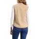thumbnail image 3 of Chaleco de forro polar para mujer INSPIRE CHIC con bolsillos, sin mangas, abotonado, moda de otoño e invierno 2024, chaleco suave M marrón, 3 of 6
