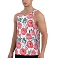 thumbnail image 2 of Lsque Rose Flowers Pattern Mens Tank Tops Muscle Athletic Quick Dry Sleeveless Workout Fitness T Shirts Beach Tank Top, Loose-fit Sleeveless Shirt for Men-4X-Large, 2 of 7
