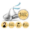 thumbnail image 1 of Darling Souvenir 190 Pcs Princess 6th Birthday Custom Stickers chocolate Candy Labels-Glitter Gold, 1 of 2