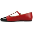 thumbnail image 2 of Journee Womens Theah T-Strap Cap Toe Mary Jane Dress Flats, Widths Available, 2 of 9