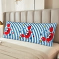 thumbnail image 6 of KLL Ultra Soft Microfiber Body Pillow Cover/Pillowcases 20"x54" with Hidden Zipper Closure-Red Funny Crab on Blue Stripe, 6 of 8