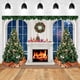 thumbnail image 1 of Fondo de fotografía de chimenea de Navidad, corona de regalo de árbol de Navidad, Fondo de pared de ladrillo blanco, Festival familiar, fiesta, estudio fotográfico, 1 of 4