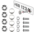 thumbnail image 1 of Auto Electric Car Motorbike Universal License Plate Holder Fixing Screws Stainless Steel Anti-theft Security Bolts Buckle Cap, 1 of 5