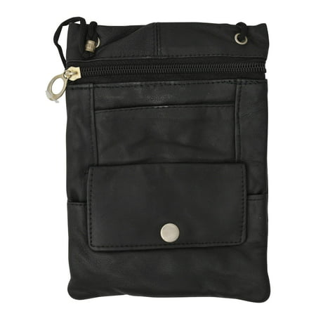 Elegance Look Leather Cross Body Bag Leather Shoulder Purse w Zipper Pocket Different Colors 1410
