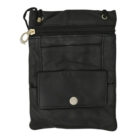 Elegance Look Leather Cross Body Bag Leather Shoulder Purse w Zipper Pocket Different Colors 1410 (C)