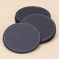 thumbnail image 5 of Posavasos de cuero con soporte (negro) (6 piezas), 5 of 5
